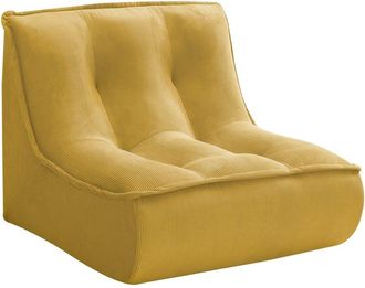 Oviala Sill&oacute;n de tela 90x80x70 cm amarillo