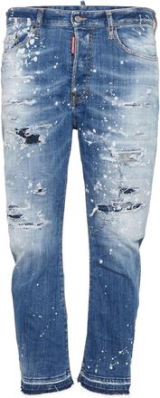 Dsquared2 Mens Medium Sea Salt Wash Bro Jeans Navy Blue Cotton - Size 32 (Waist)