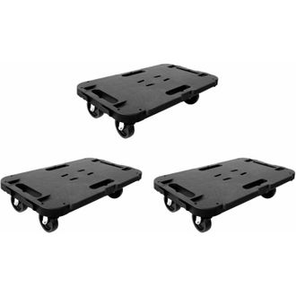 vidaXL Plataformas Con Ruedas 3 Unidades Polipropileno Negro 300 Kg Vidaxl