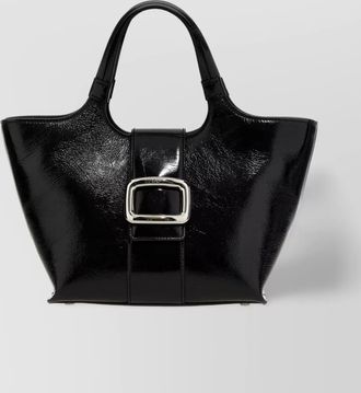 Roger Vivier glossy finish structured tote bag with buckle