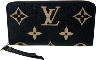 Louis Vuitton Black Leather Long Wallet (Bi-Fold) (Pre-Owned)