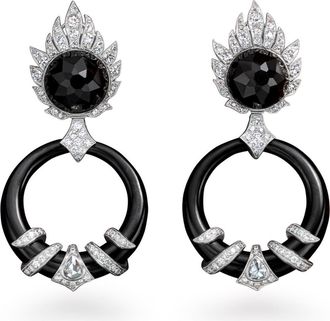 Fred Leighton Onyx, Black Jade & Diamond Coil Doorknocker Earrings in Platinum at Nordstrom
