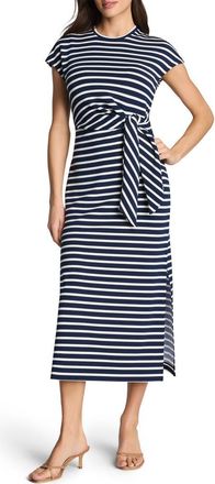 Spanx Stripe Tie Waist Maxi Dress in Yacht /Navy at Nordstrom, Size X-Small