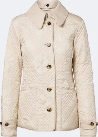 Burberry Fernleigh leather-trimmed quilted jacket