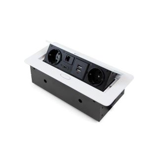 Emuca Emuca Multiconector Atom 26 Para Escritorio, Eu, Pintado Blanco, Acero Y Pl&aacute;stico Y Zamak, 1 Ud