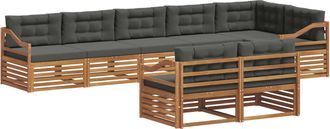 vidaXL Conjunto De Sof&aacute;s De Exterior 8 Uds. Natural Y Antracita Vidaxl