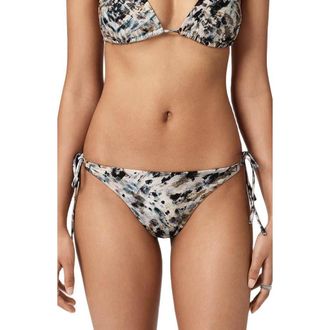 AllSaints Saph Side Tie Bikini Bottoms in Canter Fawn Brown at Nordstrom, Size X-Small