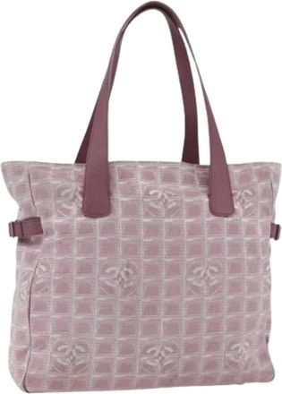 Chanel Pre-owned Tote Bags, female, Pink, Size: ONE SIZE Pre-owned Vintage Nylon Tote Bag