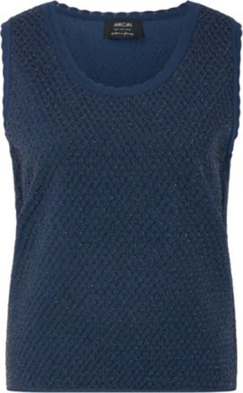 Marc Cain Elegant Fijngebreide Top - Dames - Tops zonder mouwen - Blauw - M - Tops