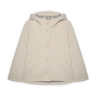 Fiorella Rubino Jassen, Dames, Beige, 5Xl, Polyester, Hooded Scuba Jacket