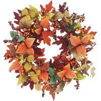 OEM Corona De Oto&ntilde;o, Corona De Oto&ntilde;o Para La Puerta Principal, Decoraci&oacute;n, Corona Artificial De Oto&ntilde;o Para Puerta, Ventana, Enredadera De Bayas Para Fiest