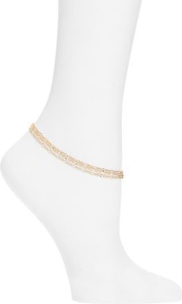 Nordstrom Three-Row Delicate Chain Anklet in Gold at Nordstrom