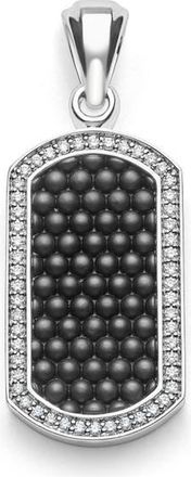 Lagos Mens Anthem Diamond Ceramic ID Tag in Black at Nordstrom