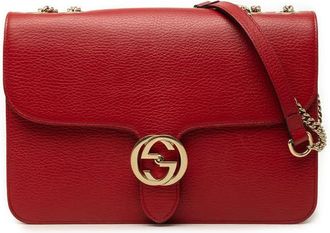 Gucci Pre-owned Gucci Medium Dollar Calfskin Interlocking G Crossbody Unisex CHCUBPEWTFYV02EO