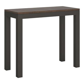 Itamoby Consola extensible 90x40/300 cm efecto madera nogal y hierro