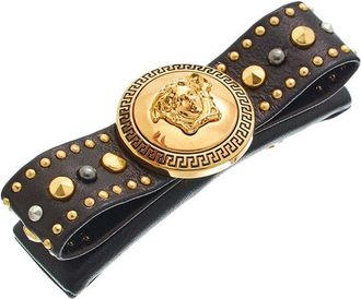 Versace Studded Gianni Ribbon Leather Hair Clip