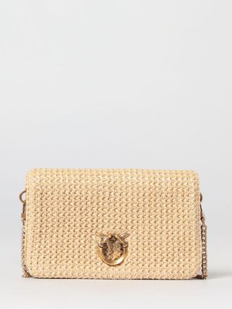 Pinko Clutch Love Bag Click Soft Horizontal Pinko in rafia crochet