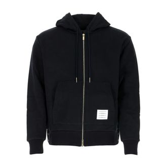 Thom Browne Zip-throughs, male, Blue, Size: L Blue Polo Shirt with Zip Fastening