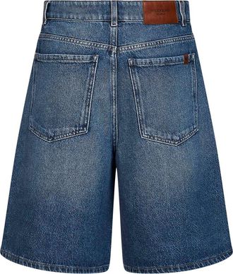 Max Mara Womens Bermuda Shorts Wkddonnola Blue Denim Cotton