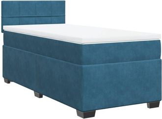 vidaXL Vidaxl - Cama Box Spring Con Colch&oacute;n Terciopelo Azul Oscuro 80x200 Cm