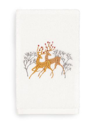 Linum Home Textiles Christmas Deer Pair Hand Towel