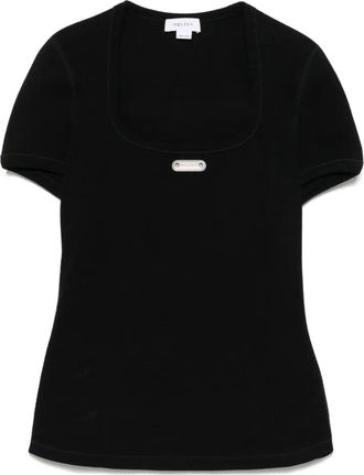 Alexander McQueen T-shirt con placca logo - Nero