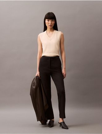 Calvin Klein Womens Smooth Slim Fit Pants - Black - 12