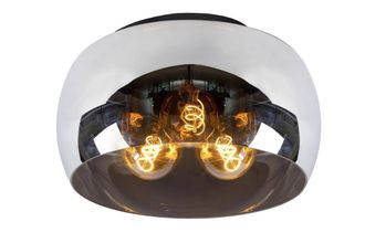 Lucide OLIVIA Dimmable Stylish Indoor Rotatable Flush Ceiling Light 3xE27 in Grey