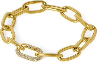 Dean Davidson Solene Pav&eacute; Statement Link Bracelet in White Cz/gold at Nordstrom