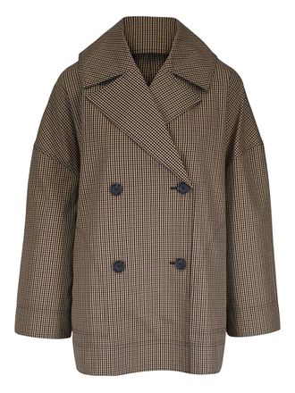 Toteme double-breasted checked-pattern jacket - Brown