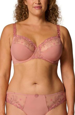 Simone P&eacute;r&egrave;le Delice Embroidered Underwire Bra in Smokey Pink at Nordstrom, Size 32D