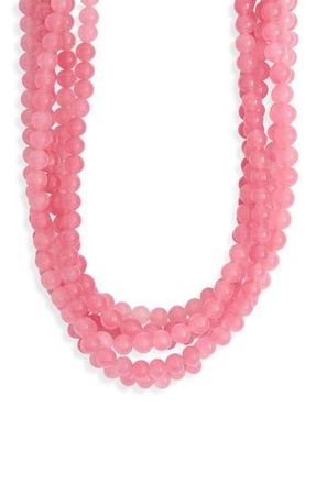 Kenneth Jay Lane Rose Quartz Beaded Multistrand Necklace in Pink at Nordstrom Rack