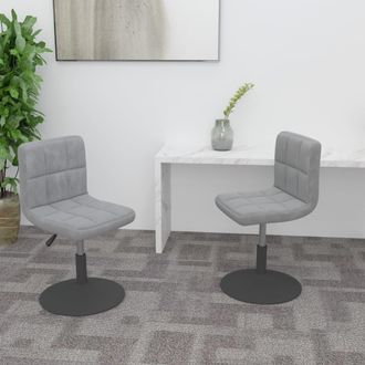 vidaXL Sillas De Comedor Giratorias 2 Uds De Terciopelo Gris Claro Vidaxl