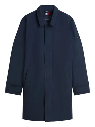 Tommy Hilfiger concealed-fastening collared coat - men - Recycled Polyester - L - Blue