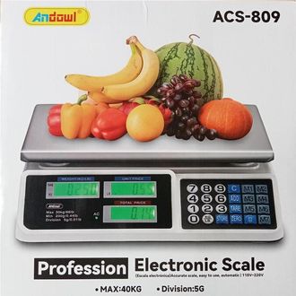 Trade Shop Trade Shop - Bilancia Digitale Elettronica Professionale Da Cucina Portata Max. 40kg Acs-809