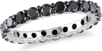 Mimi & Max 2ct TW Black Diamond Eternity Ring in 14k White Gold with Black Rhodium