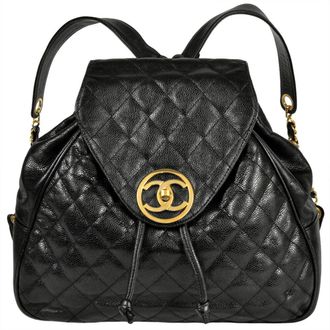 Chanel Black Grained Calfskin Backpack (Pre-Owned)