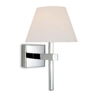 Netlighting Fabio 1 Light Bathroom Wall Light Chrome Opal Glass IP44 G9 in Grey