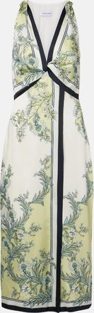 Veronica Beard Kaliza floral twill midi dress