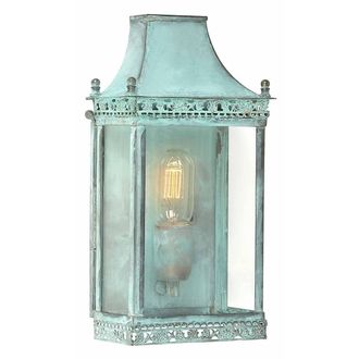 Netlighting Regents Park 1 Light Outdoor Wall Lantern Light Verdigris IP44 E27 in Green