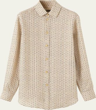Loro Piana Thea Penny Silk Button-Down Shirt