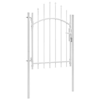 vidaXL Puerta De Jard&iacute;n De Acero Blanco 1x2 M Vidaxl