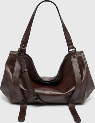 Diesel D-One - Borsa media a mano in pelle - Handbags - Unisex - Brown