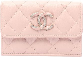 Chanel Pink Grained Calfskin Wallet (Tri-Fold) (Pre-Owned)