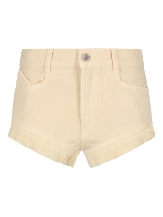 The Attico fringed denim shorts - Neutrals