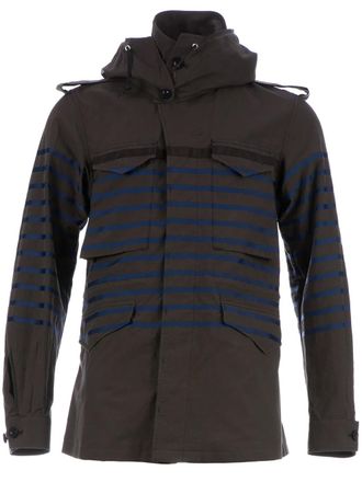 sacai hooded jacket - Marrone