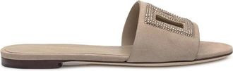 Dolce & Gabbana Suede Slide Sandal - Dames - Sandalen - Bruin - 36 EU - Leer - Schoenen