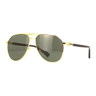 Gucci GG1220S001 Metal Aviator Sunglasses - Gold