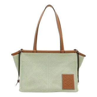 Loewe Pre-owned Cushion Tote Canvas Leather Tote Bag - Dames - Vintage Schoudertas - Groen - ONE Size - Leer - Vintage