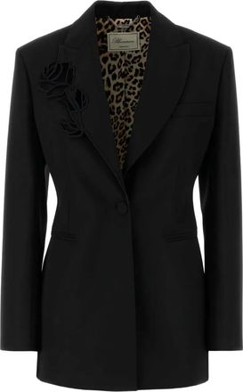 Blumarine Blazer con decorazione rosa - Nero